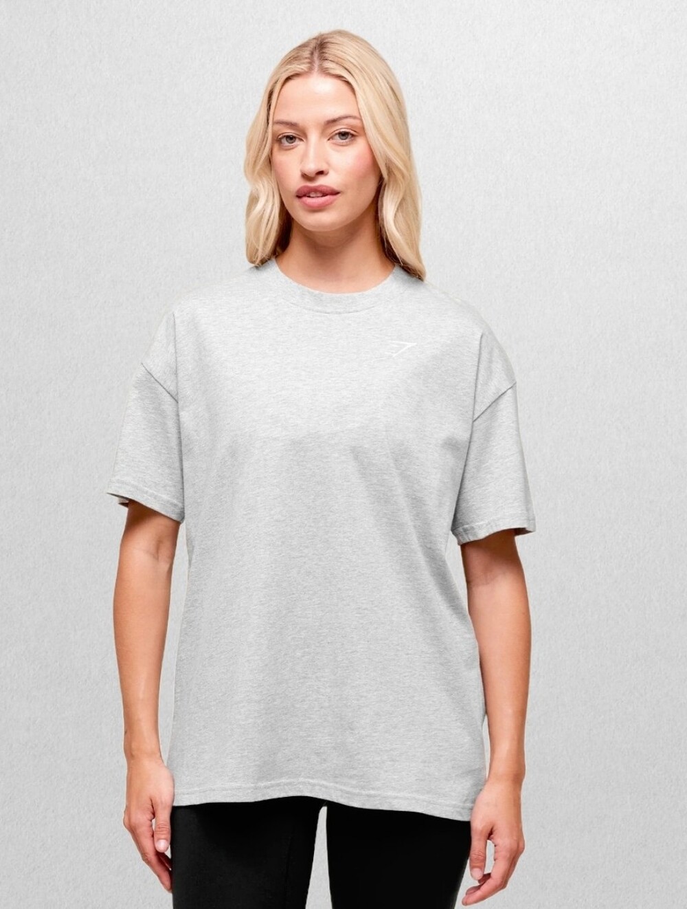 NEW Gymshark Training Oversized T-Shirt Light Grey Marl | Women's Medium | NWT |